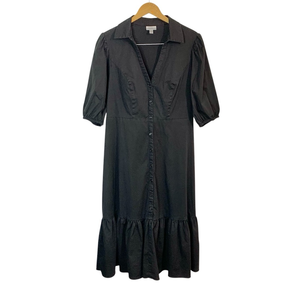 REFINITY City Chic Black Midi Button Down Dress Sz 14